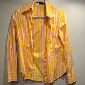 FINAL SALE ‼️Etro Yellow Casual Button Down Shirt with Stripes